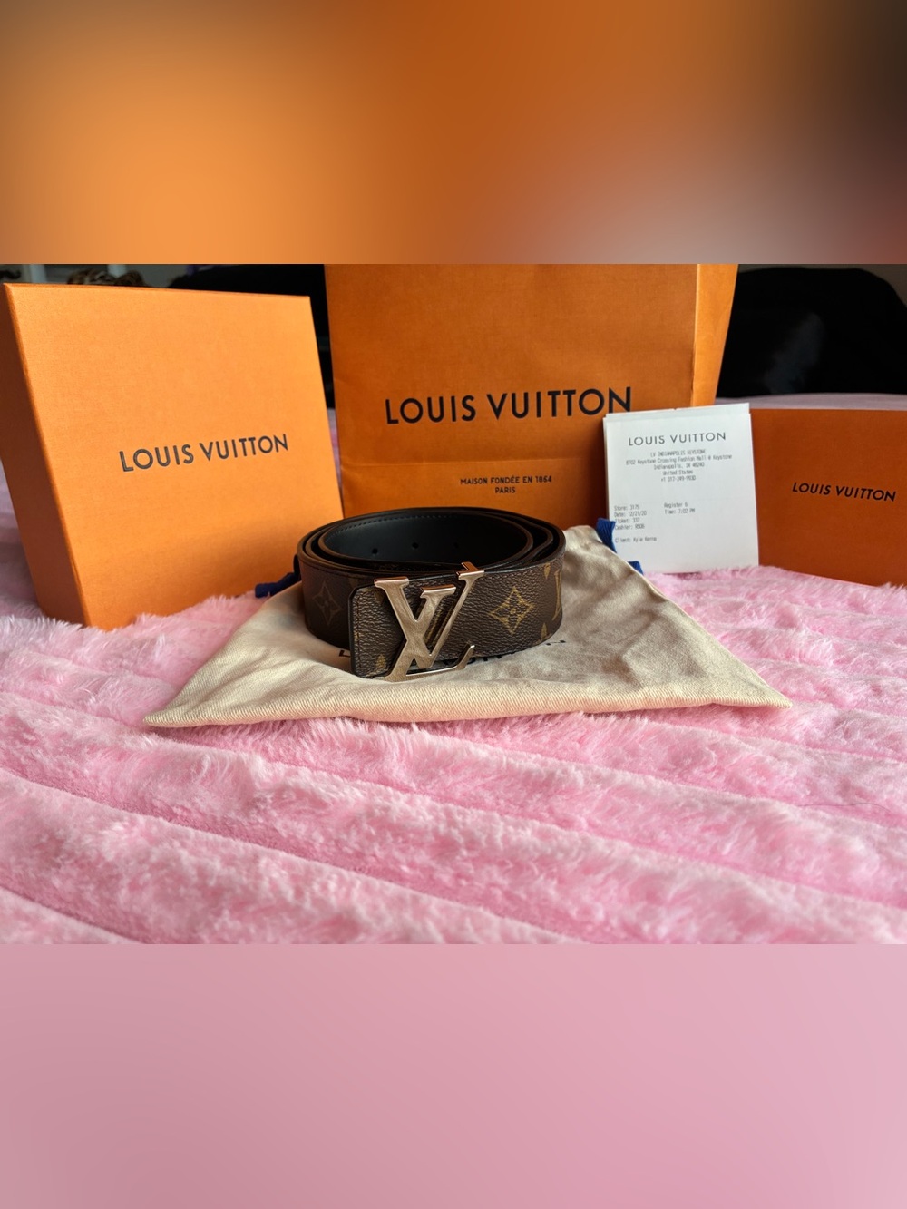 Louis Vuitton LV Initiales 40mm Monogram Macassar Belt 100/40